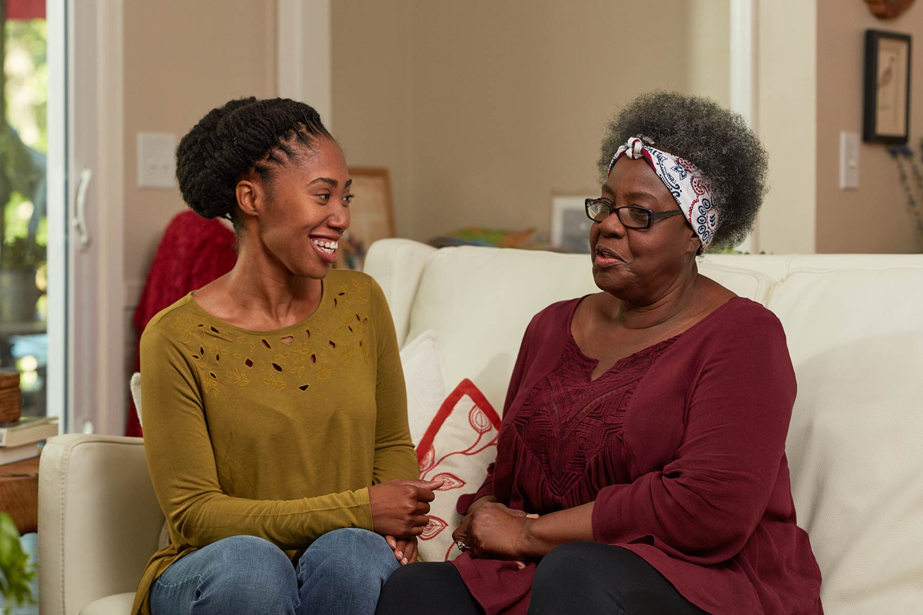 mom talking to grandma